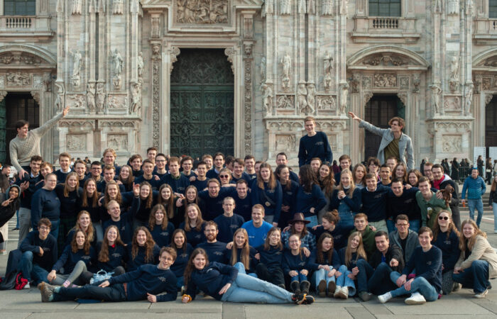 Groepsfoto in milaan